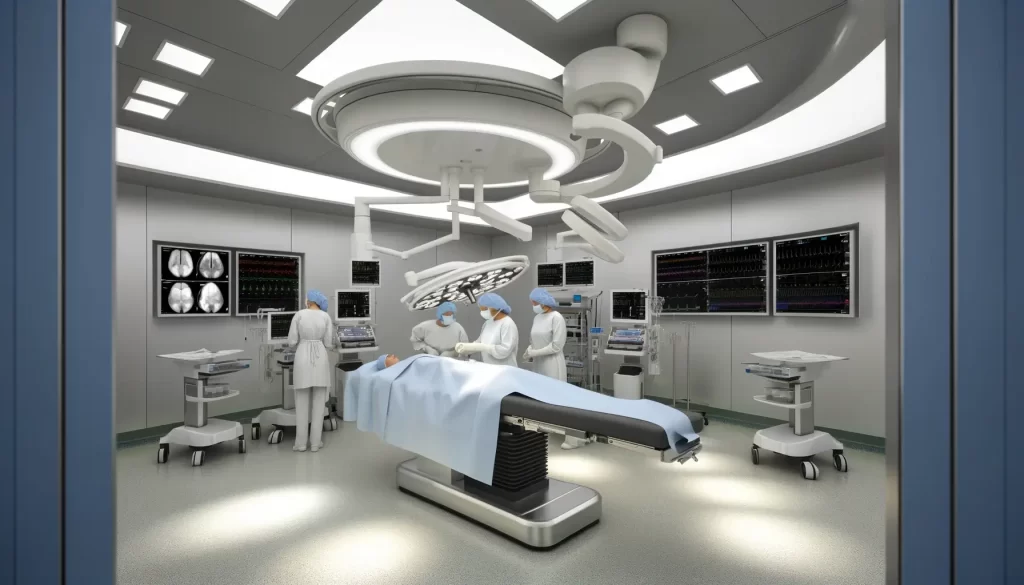 DALL·E 2024-03-14 22.15.38 - Envision a sleek, modern operating room focused on advanced medical procedures beyond the immediate surgical area, minimizing the visibility of the pa (1) - Allure Wellness What to do Prior to and After Cataract Surgery