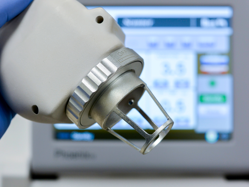 Close-up of a high-tech laser device used for treatments