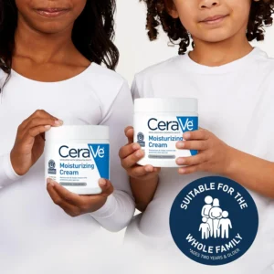 CeraVe Moisturizing Cream held by a woman and child