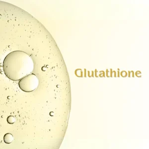 glutathione serum with bubbles in closeup