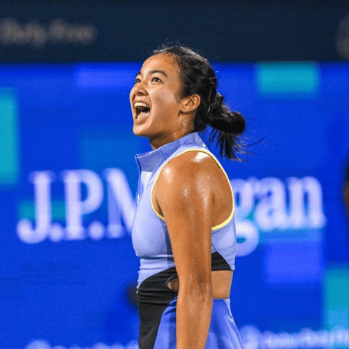 Alexandra Eala celebrating on court