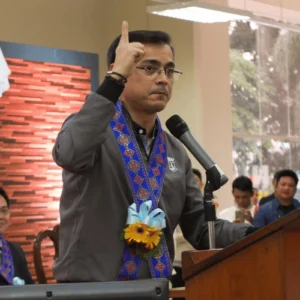 Mayor Isko Moreno addressing audience